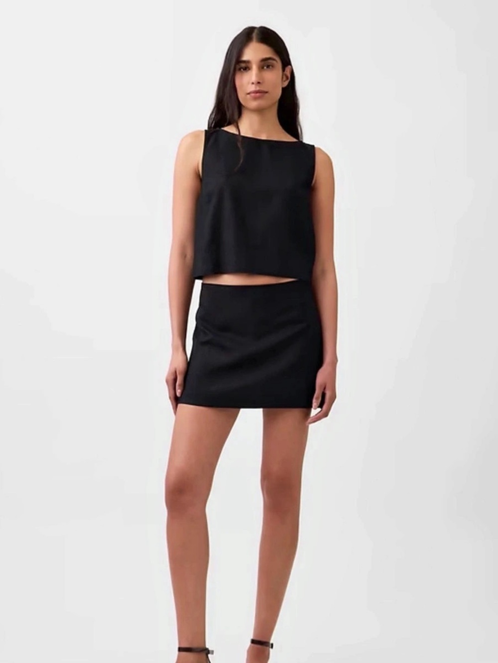 GAP Linen-Blend Mini Skort Mini Skirt in Black Size XS NWT